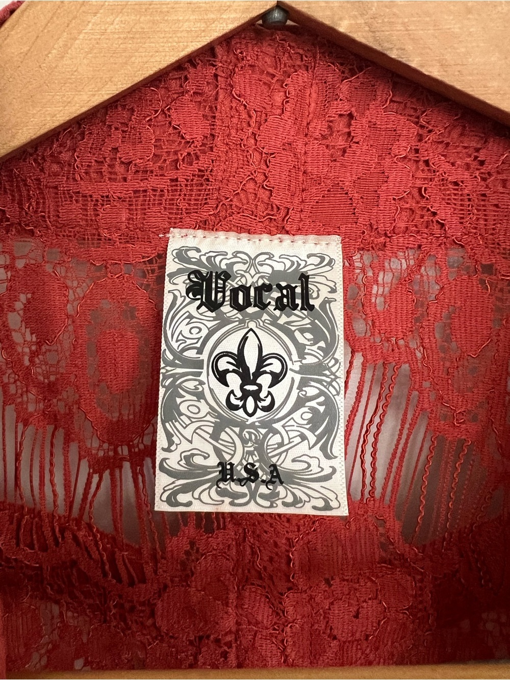 Vocal Coral Lace Fringe Leather-Accent Jacket - Picture 5 of 7